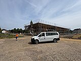 Meteorologische Messungen in der Stadt – Vorstellung der Messgeräte auf dem IGA Gelände Das Messfahrzeug des Deutschen Wetterdienstes steht vor dem noch im Bau befindlichen Eingang des IGA-Geländes in Duisburg