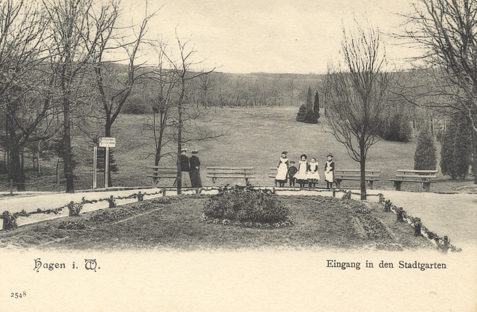 Historische Postkarte des Stadtgartens © Salome Hess, Stadt Hagen Historische Postkarte des Stadtgartens © Salome Hess, Stadt Hagen