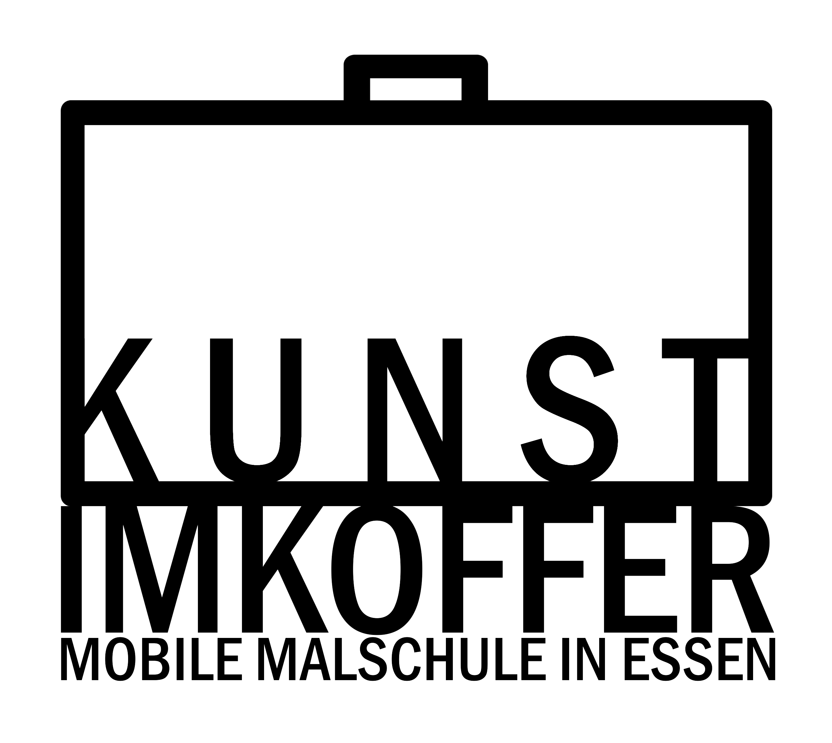 Logo KUNST im KOFFER Das Bild zeigt das Logo der mobilen Malschule KUNST im KOFFER.