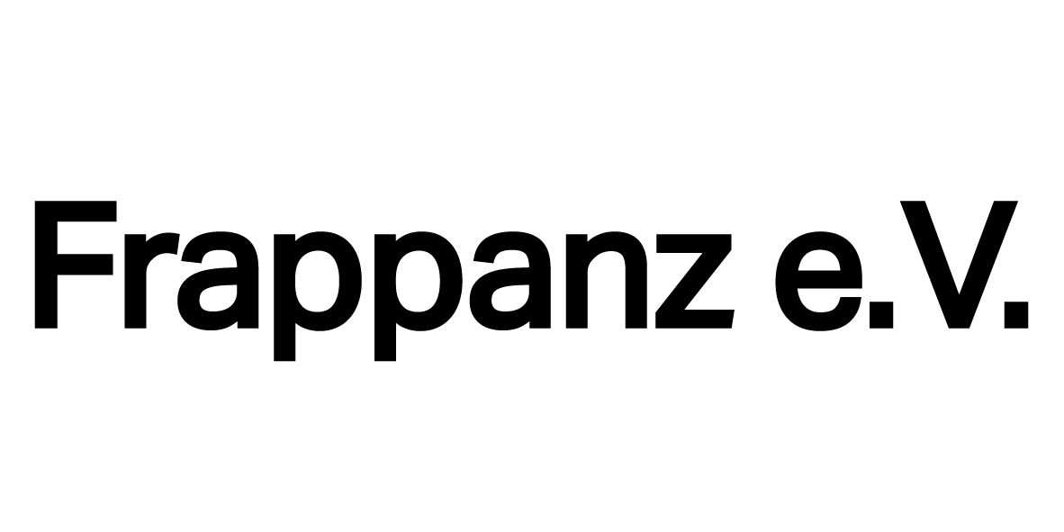 Auf Ameisenwegen Das Frappanz-e.V.-Logo in schwarzer Schrift auf weißem Hintergrund.