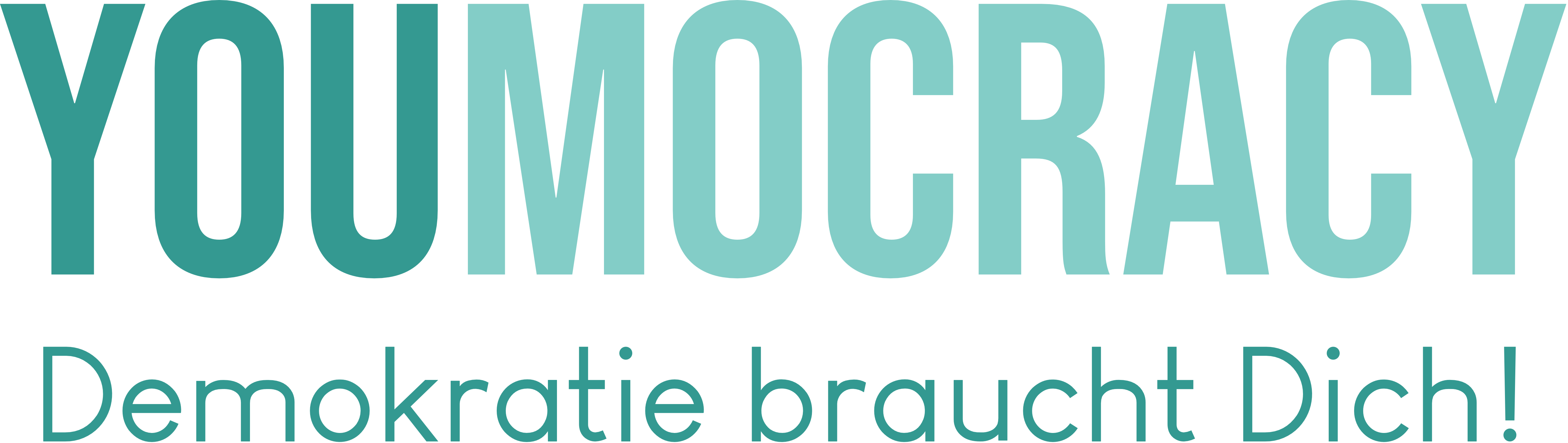 youmocracy_Logo_2025 Schriftzug: youmocracy - Demokratie braucht dich!