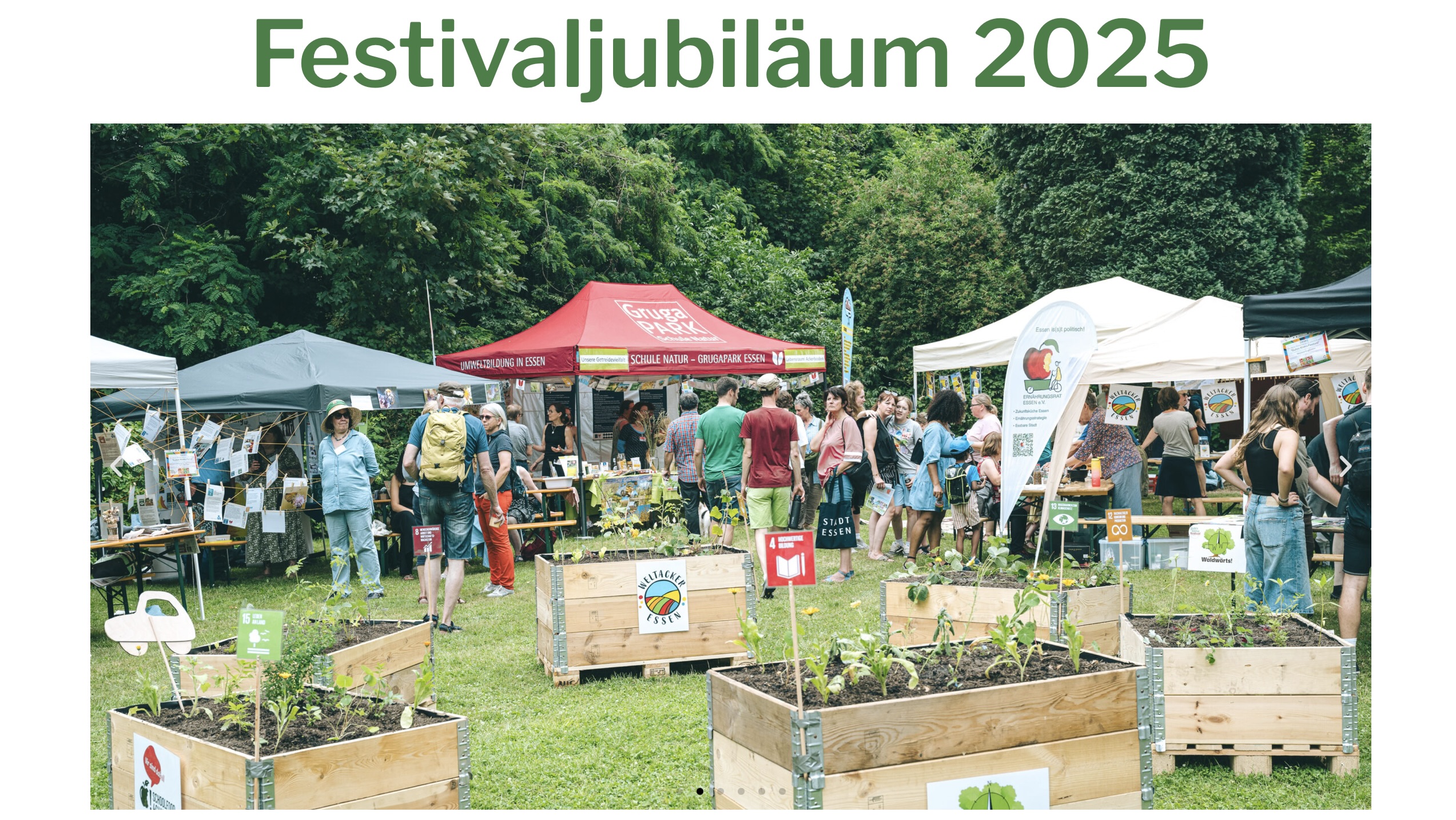 Festzelte und Hochbeete beim Guten Klima Festival 2025