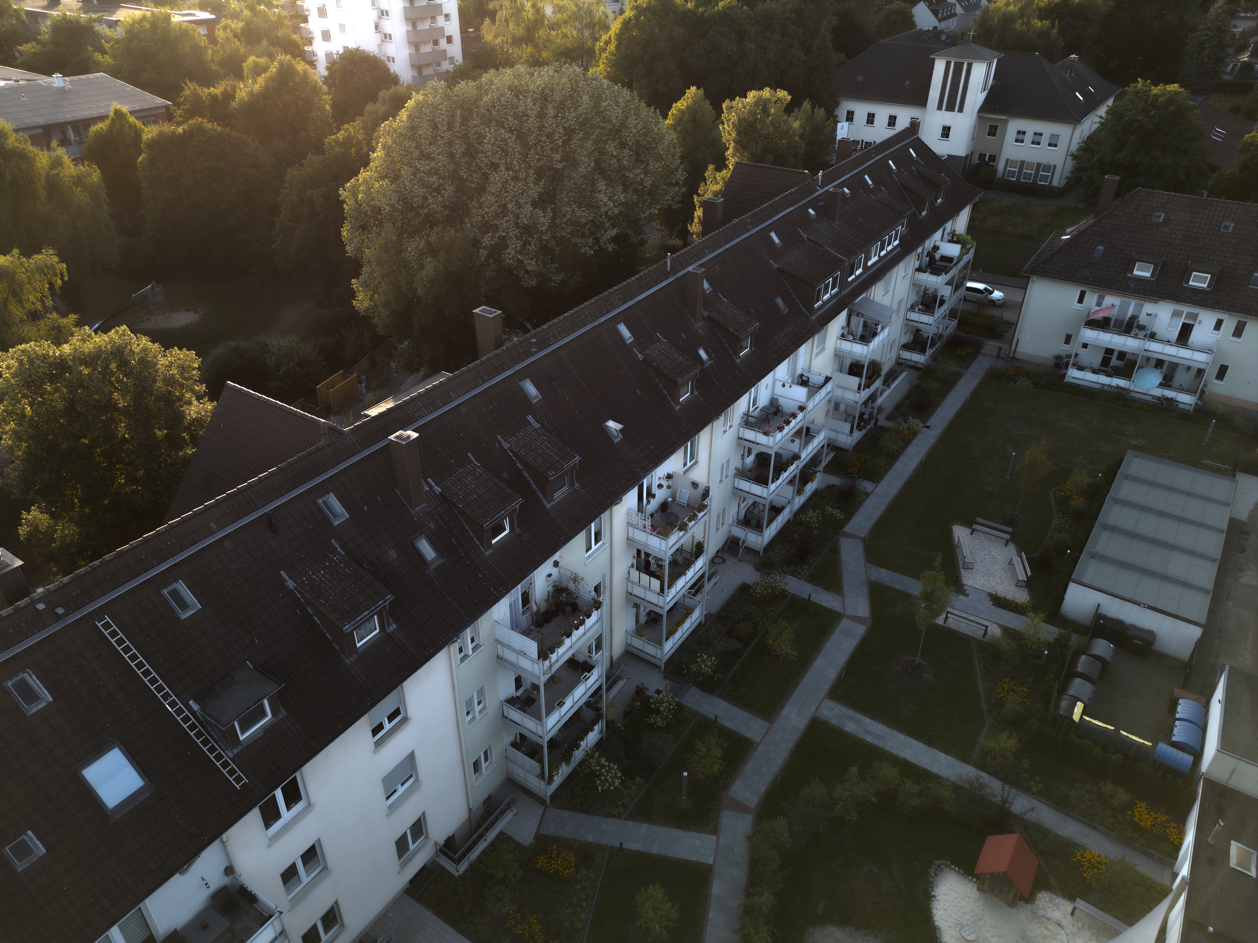 Grünes Quartier an der Flottmannstraße, Herne Wohnanlage mit Grünfläche, Kinderspielplätz, Grünflächen und Wegenetz Heimbau Herne eG 2026