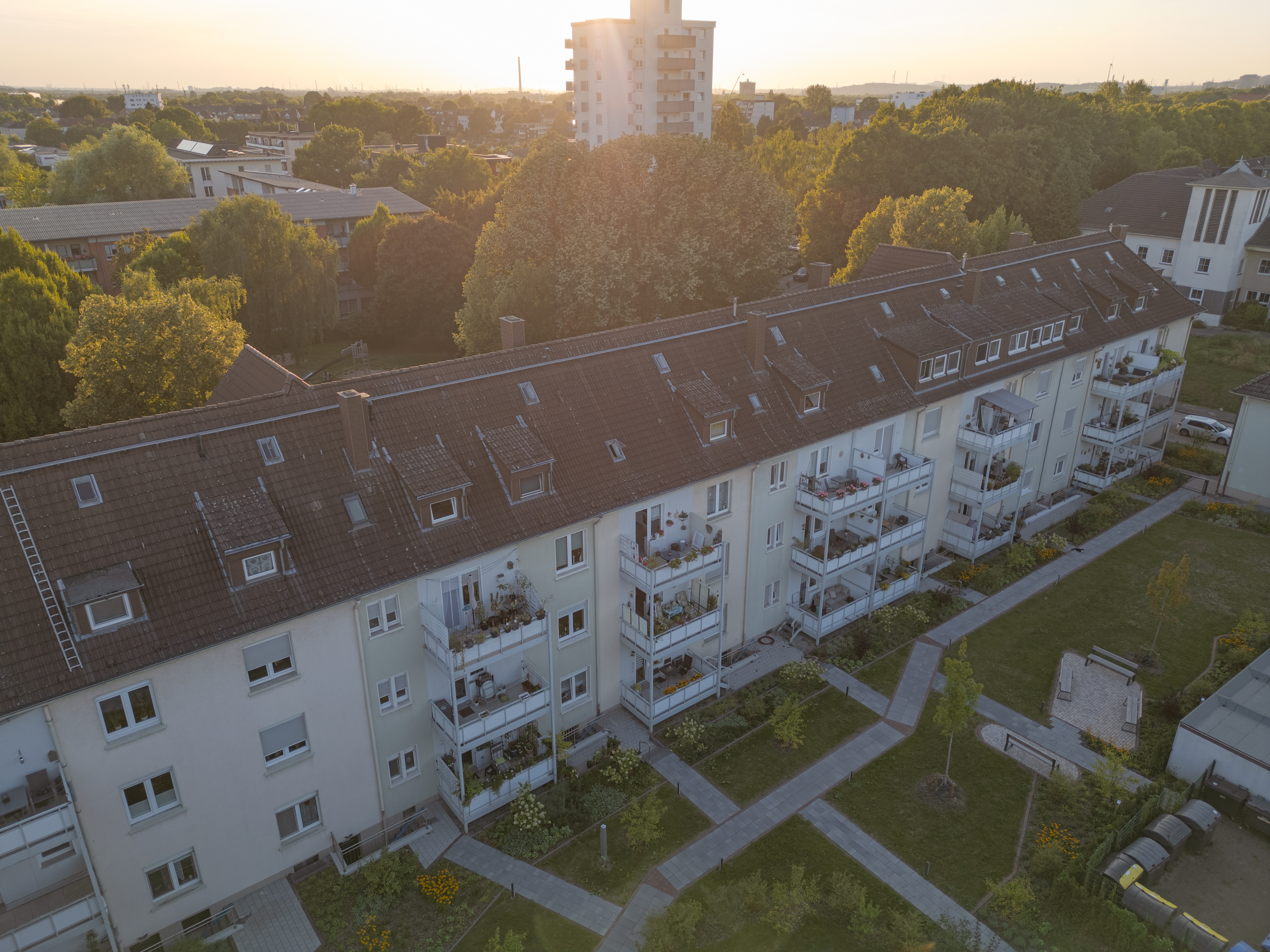 Grünes Quartier an der Flottmannstraße, Herne Wohnanlage mit Grünfläche, Kinderspielplätz, Grünflächen und Wegenetz