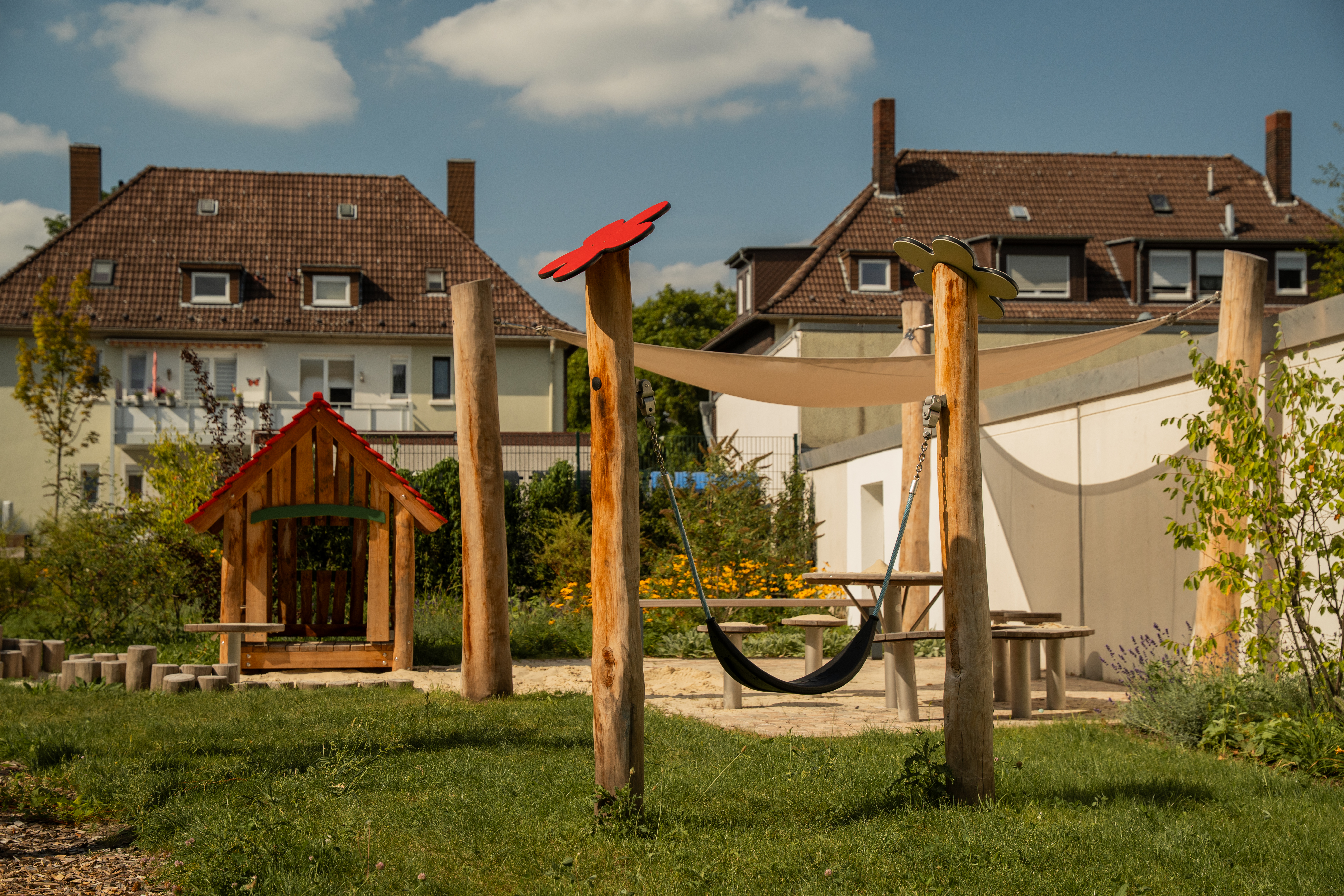 Grünes Quartier an der Flottmannstraße, Herne Wohnanlage mit Grünfläche, Kinderspielplatz, Grünflächen und Wegenetz