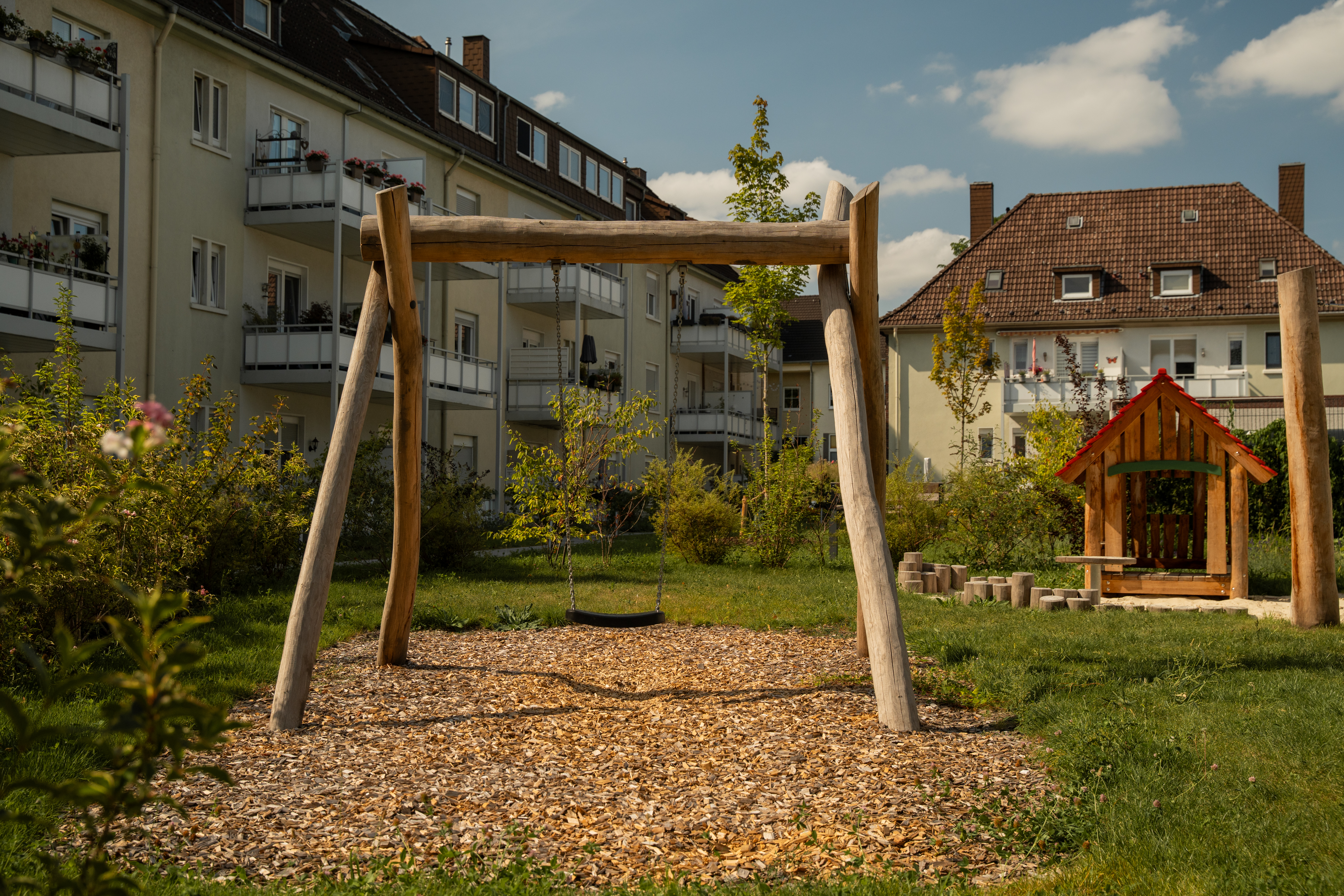 Grünes Quartier an der Flottmannstraße, Herne Wohnanlage mit Grünfläche, Kinderspielplatz, Grünflächen und Wegenetz
