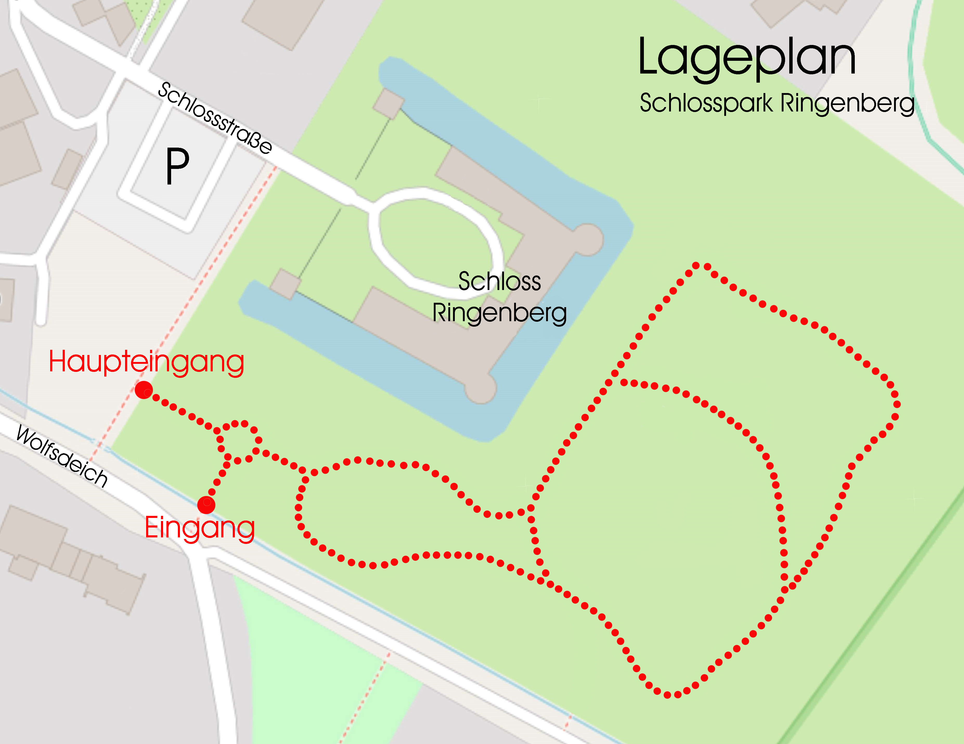 Parkplan, Schloss Ringenberg Parkplan, Schloss Ringenberg